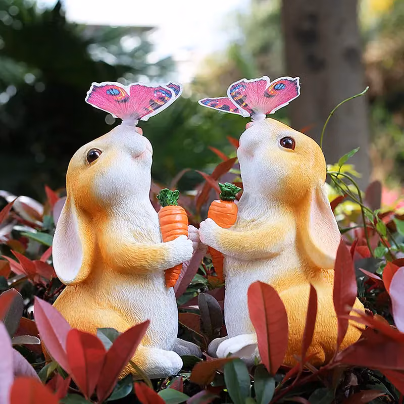Leaper Solar Waterproof Decorative Rabbit Garden Lamp, Yellow, W/D/H: 23.8 x 16.2 x 16.2 cm – 2