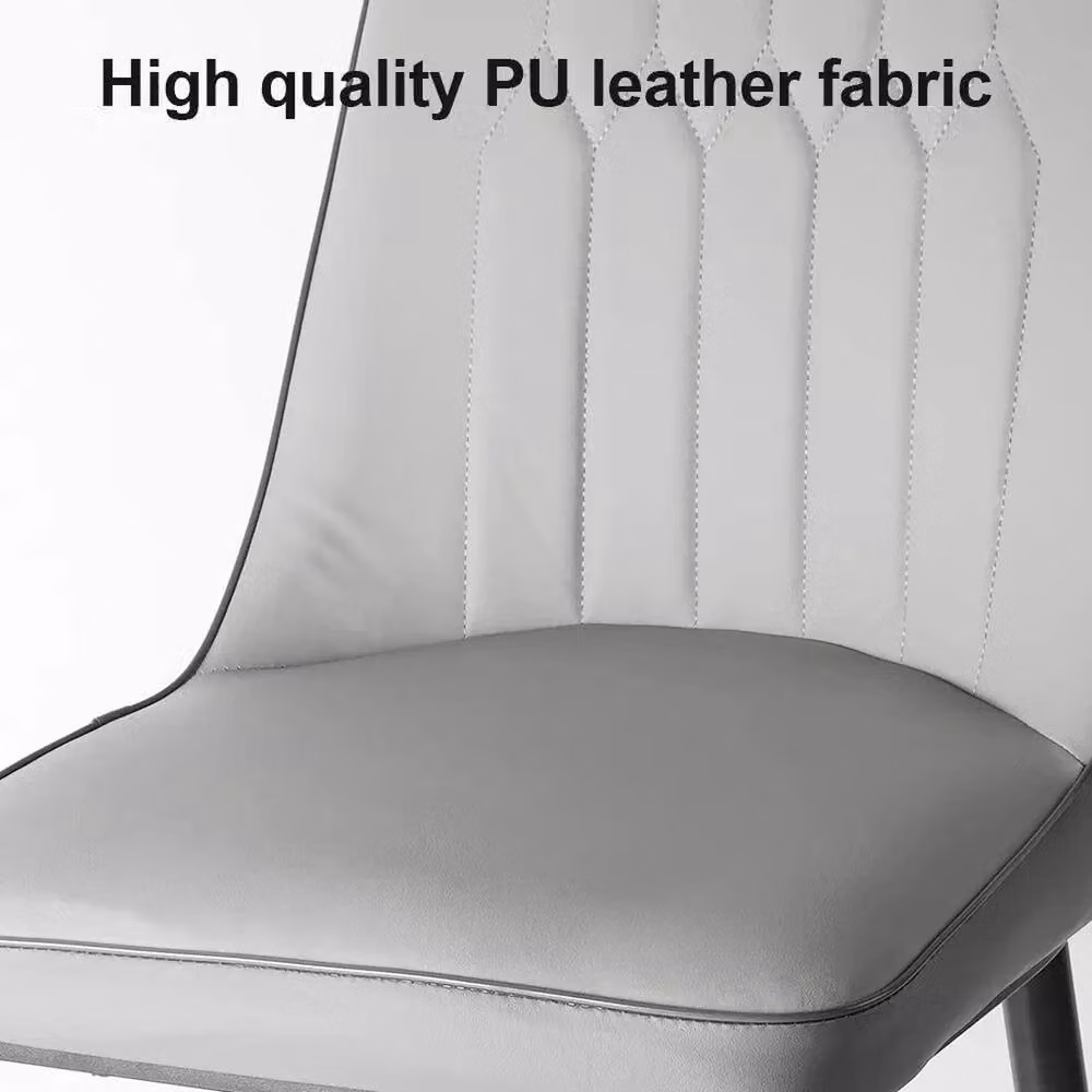 EONLION Set of 2 Grey PU Leather Dining Chairs – 2