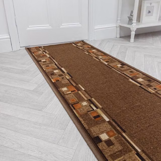 runrug Bombay Hallway Runner Rug in Dark Brown, W: 80 cm, L: 210 cm – 1