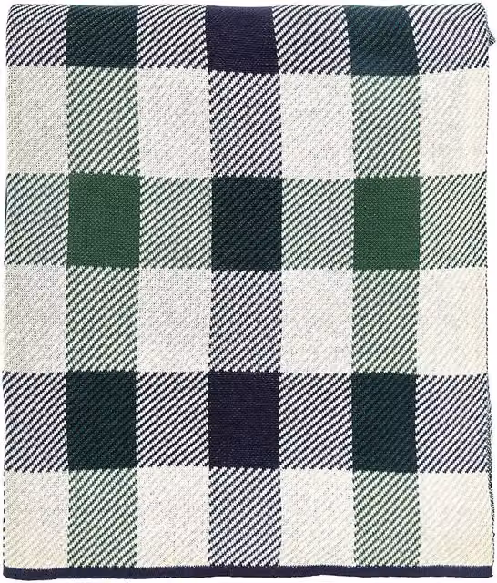 Ted Baker Multicolour Checked Knitted Cotton Throw, W: 150 cm, D: 200 cm