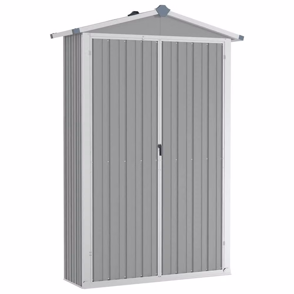 Berkfield Home Tall Cabinet in Grey Galvanised Steel and Plastic, W/D/H: 116 x 45 x 175 cm – 3