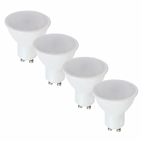MiniSun Pack of 4 5W Energy Saving LED GU10 Frosted Lens Bulbs, 4500K Cool White