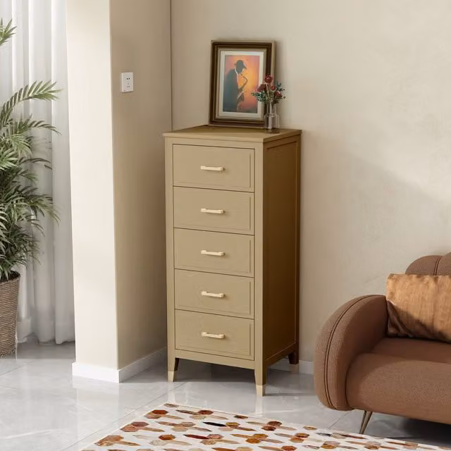 Palazzi Narrow 5 Drawer Chest in Clay