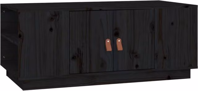 Berkfield Home Black Rustic Solid Wood Pine Coffee Table W/D/H: 100 x 50 x 41 cm