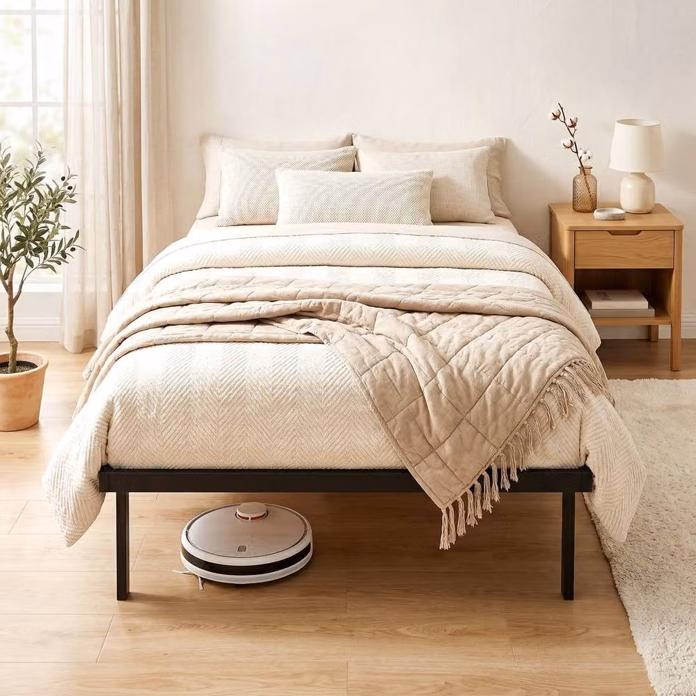 STILVORA Single Bed Frame with Storage Drawers, Black Metal, W/D/H: 90 x 190 cm – 7