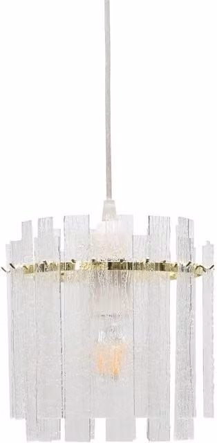 First Choice Lighting Abi Easy Fit Pendant Lightshade in Satin Brass and Clear Glass