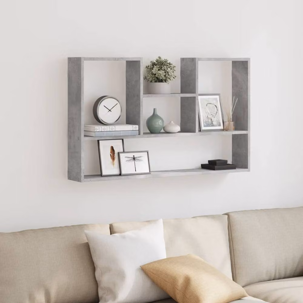 Berkfield Home Wall Mounted Shelf in Concrete Grey, W/D/H: 99 x 15 x 60 cm – 3