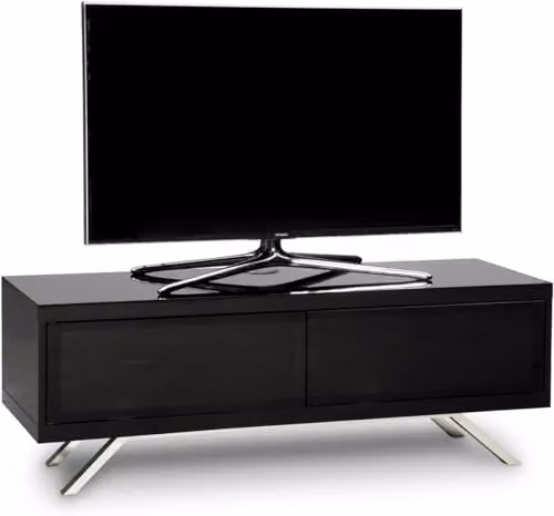 MDA Designs Tucana 1200 Hybrid Black TV Cabinet Stand with Glass Doors, W/D/H: 120 x 40 x 42 cm – 3