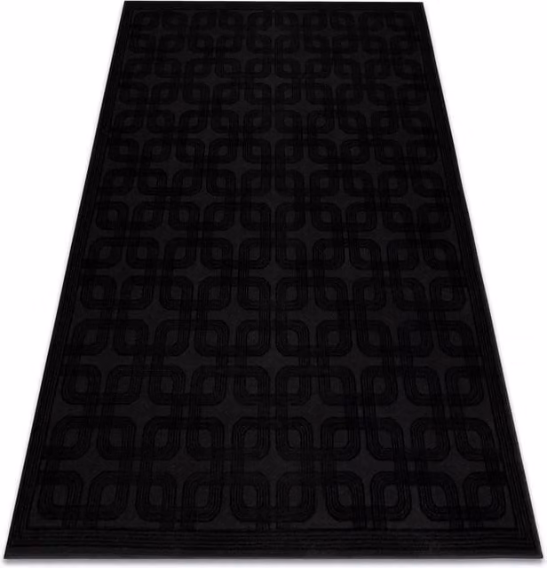 RugsX Aura Geometric Modern Rectangular Rug in Black, W: 80 cm, L: 150 cm