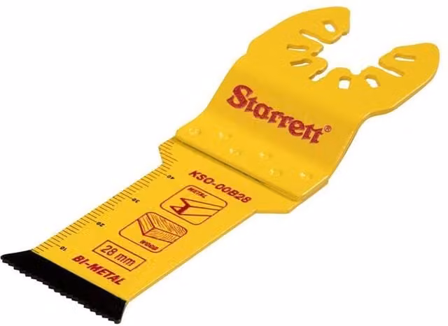 Starrett Yellow Bi-Metal Oscillating Saw Blade for Wood and Metal, 18 TPI, W: 50 mm, H: 28 mm
