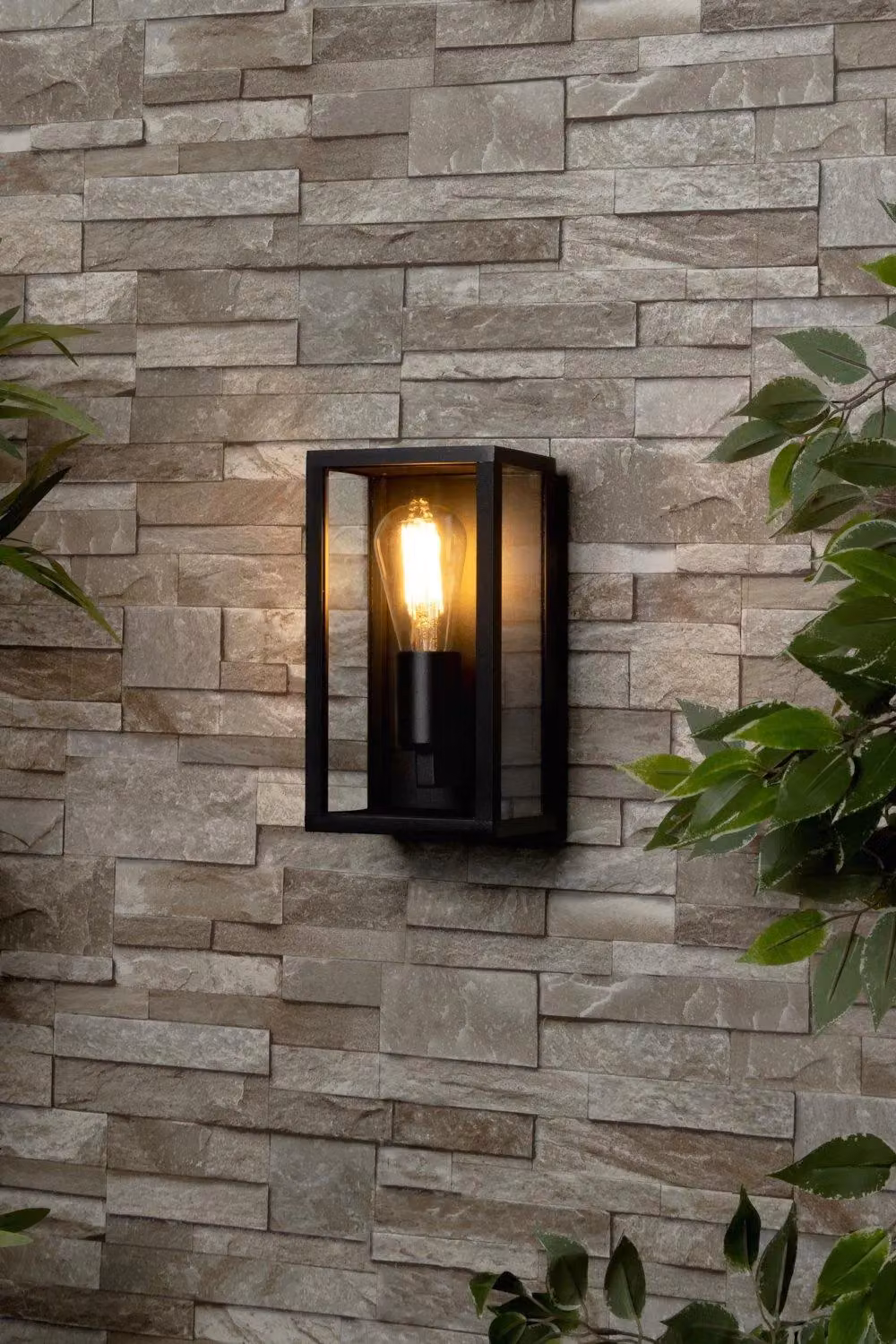 BHS Lighting Waylon Modern Black Outdoor Wall Lantern with Transparent Glass – 3