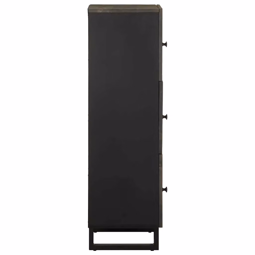 Berkfield Home Black Mango Wood Highboard W/D/H: 40 x 33 x 110 cm – 3