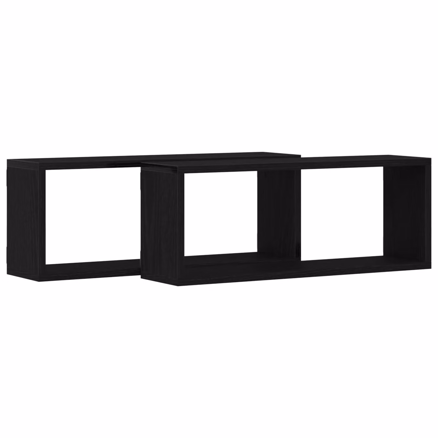 Berkfield Home Black Oak Wall Shelves 2 Pack, W: 60 cm, D: 15 cm, H: 23 cm – 4