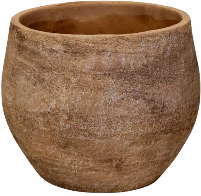 Four Candle Brown Concrete Planter Pot, W: 18.5 cm, H: 15 cm