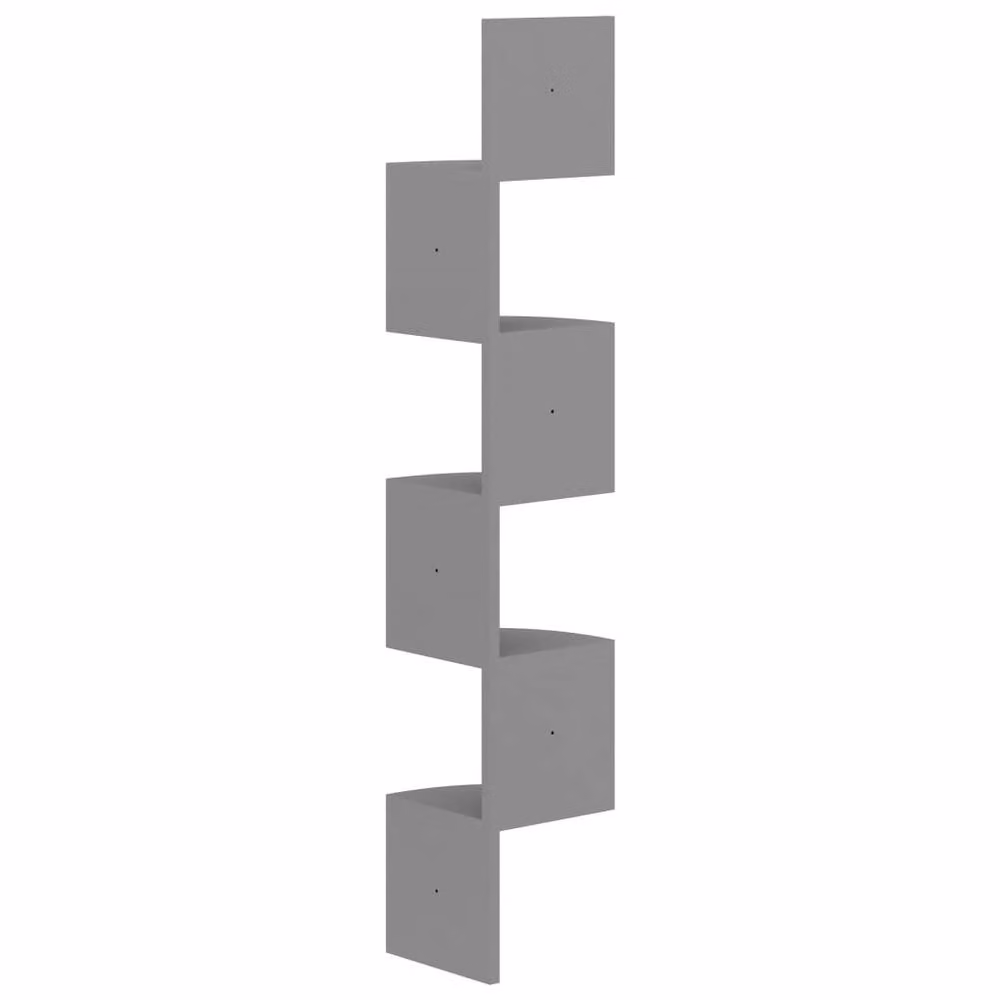 Berkfield Home Wall Mounted Corner Shelf in Grey, W/D/H: 19 x 19 x 123 cm – 3