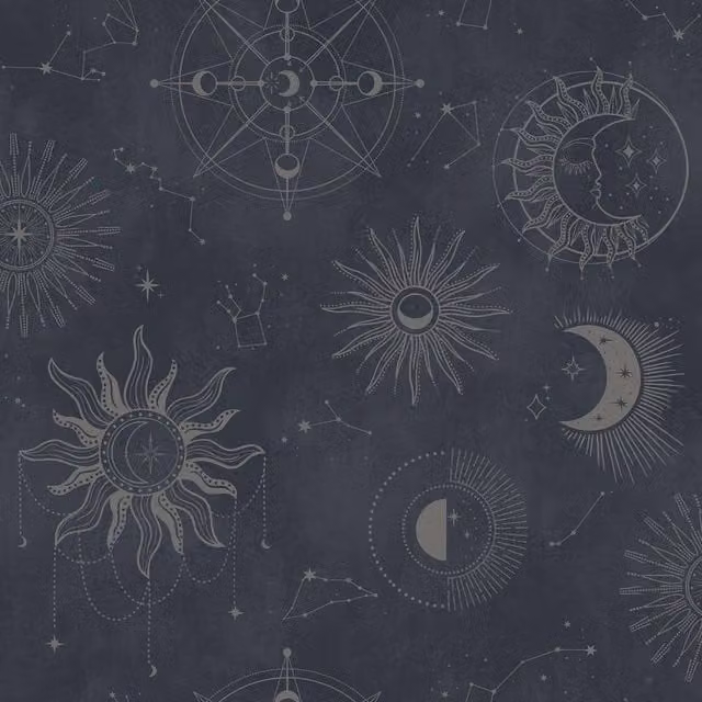 Holden Décor Cosmic Abstract Geometric Wallpaper in Navy Blue