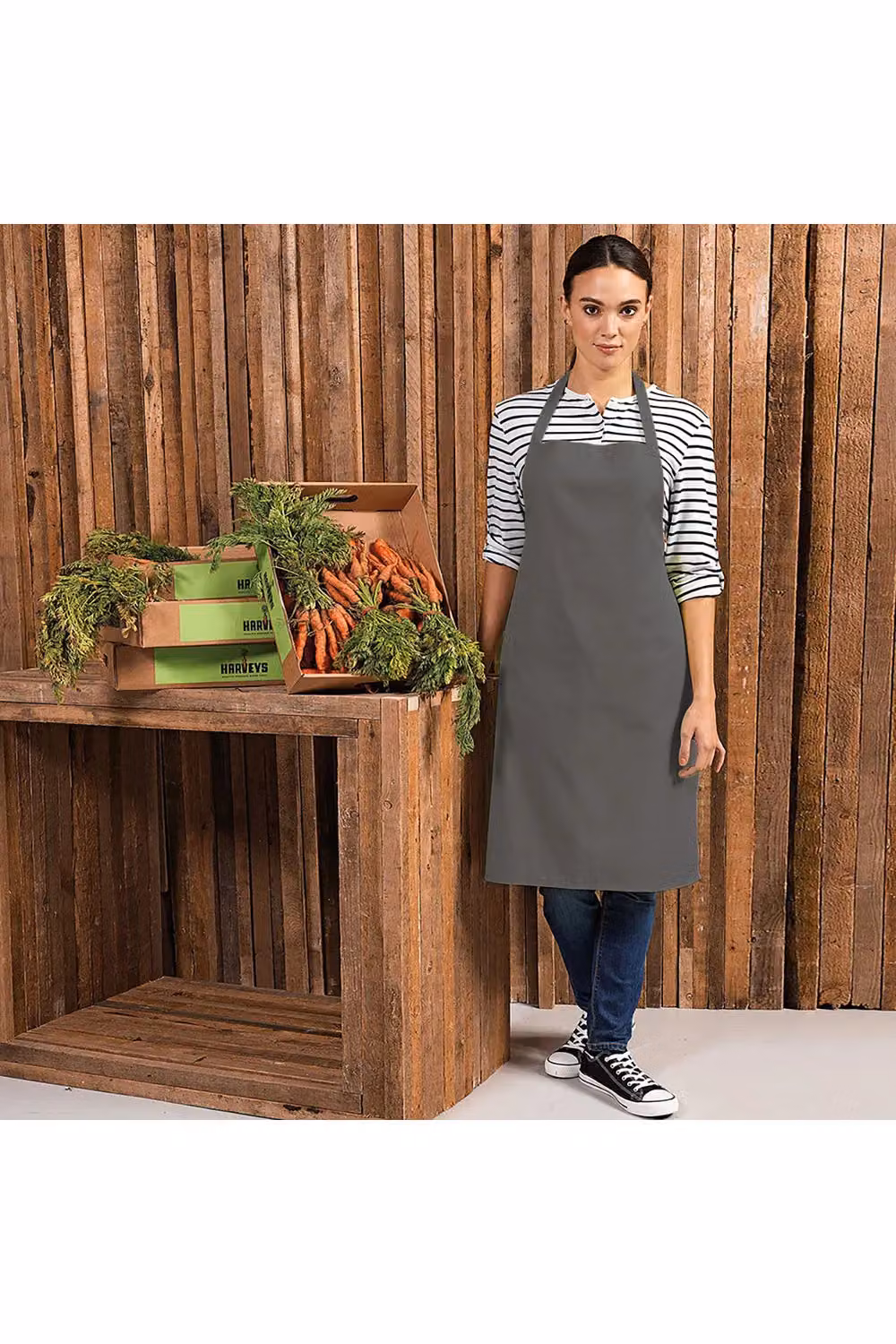 Premier Colours Poly Cotton Professional Bib Apron in Grey – 2