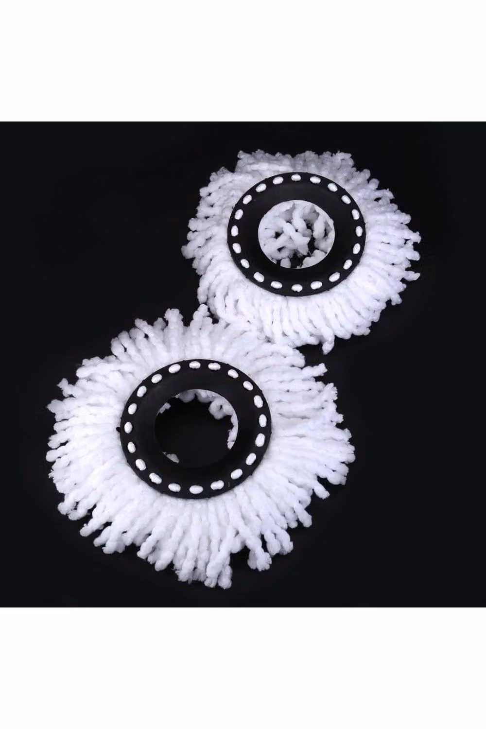 KDMD 2 Pack White Microfiber Spin Mop Head Refills for 360 Degree Rotating Mops, 38.1 cm – 2