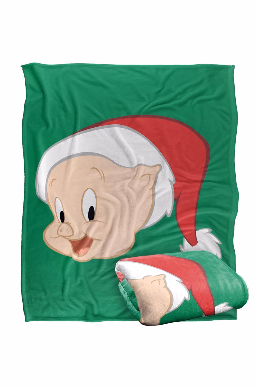 Warner Bros. Looney Tunes Porky Pig Santa Hat Super Soft Fleece Throw Blanket, Multicolour, W/D/H: 91 x 147 cm – 6