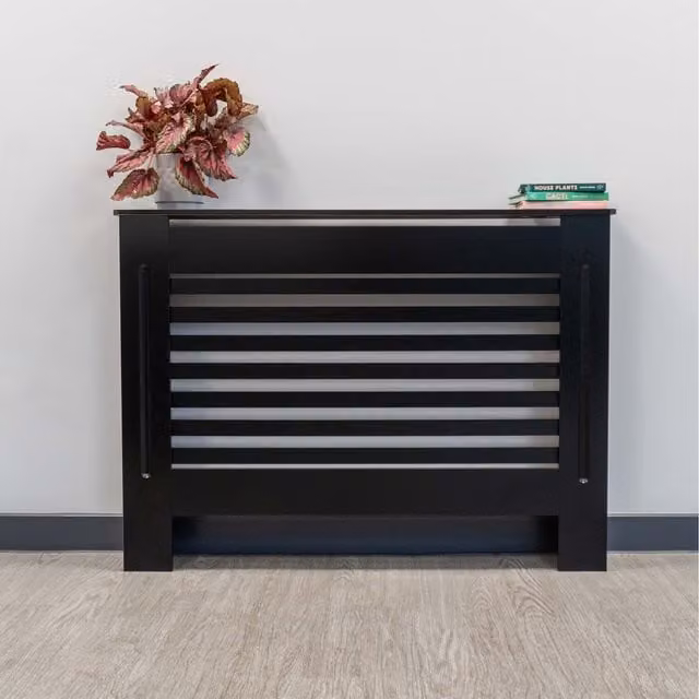 Jack Stonehouse Modern Horizontal Line Radiator Cover in Matt Black