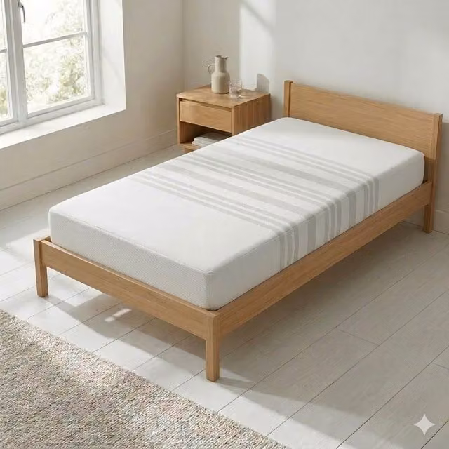OAT Home Sunrise Memory Foam Mattress, Beige and White, W/D/H: 90 x 190 x 14 cm