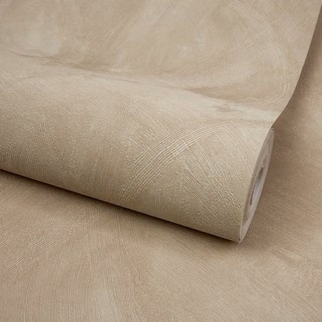 Grandeco Serra Rustic Limewash Chalk Paint Plaster Effect Textured Wallpaper in Light Beige