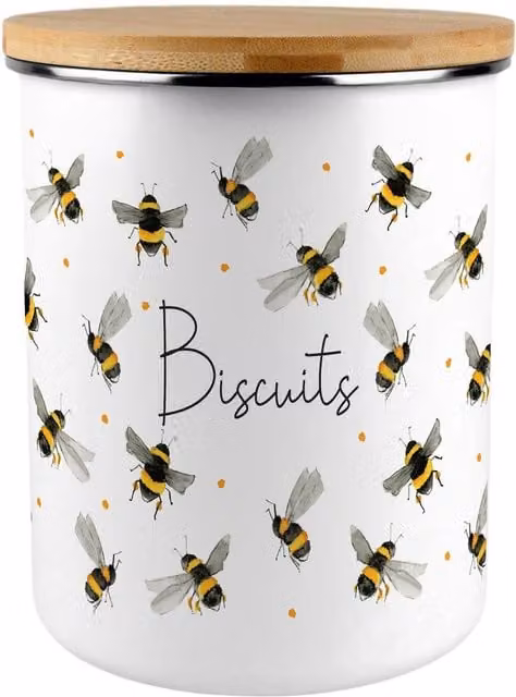 Purely Home Scattered Bees Extra Large Floral Biscuit Tin, Multicoloured