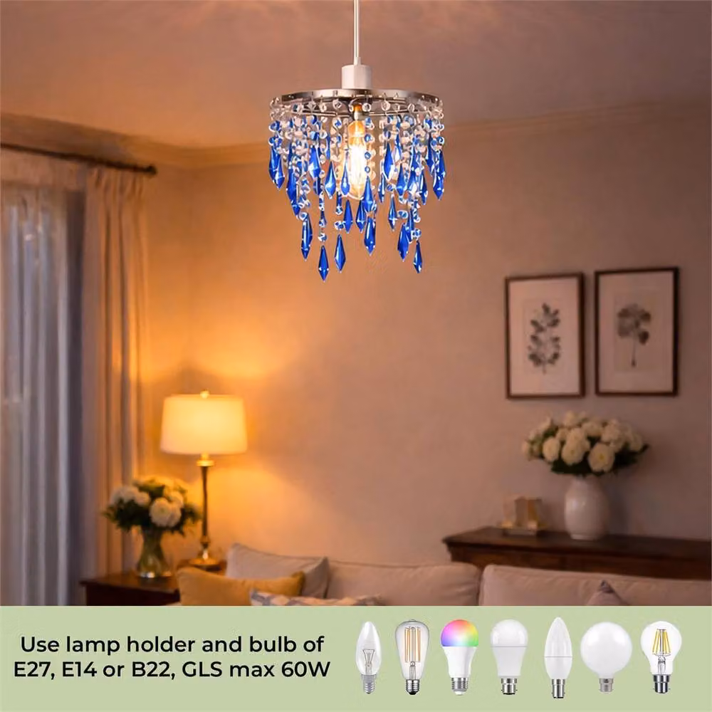 SPETLEK Blue Acrylic Pendant Ceiling Light Shade Chandelier – 3