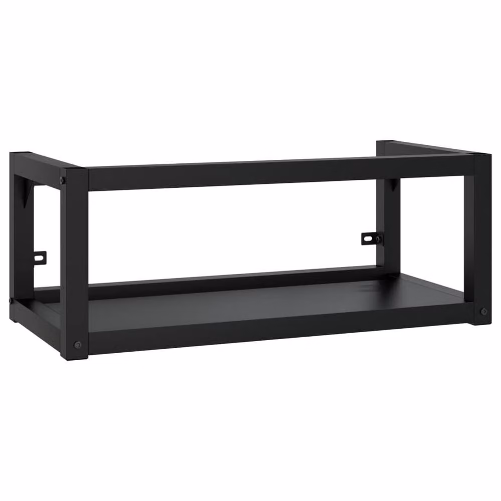 Berkfield Home Modern Bathroom Washbasin Frame with Built-in Ceramic Basin in Matt Black – 3
