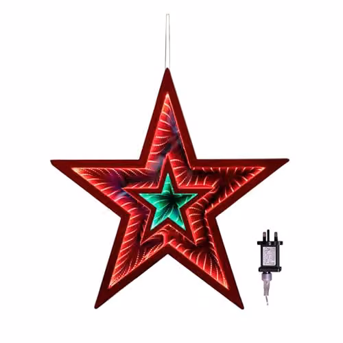 Samuel Alexander Infinity Star Christmas Decoration with Red and Green LEDs, 47 cm – 3
