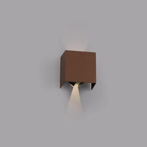 Netlighting Olan Outdoor LED Up Down Wall Lamp in Brown Rust with 6W Warm White 3000K IP54 Rating – 3