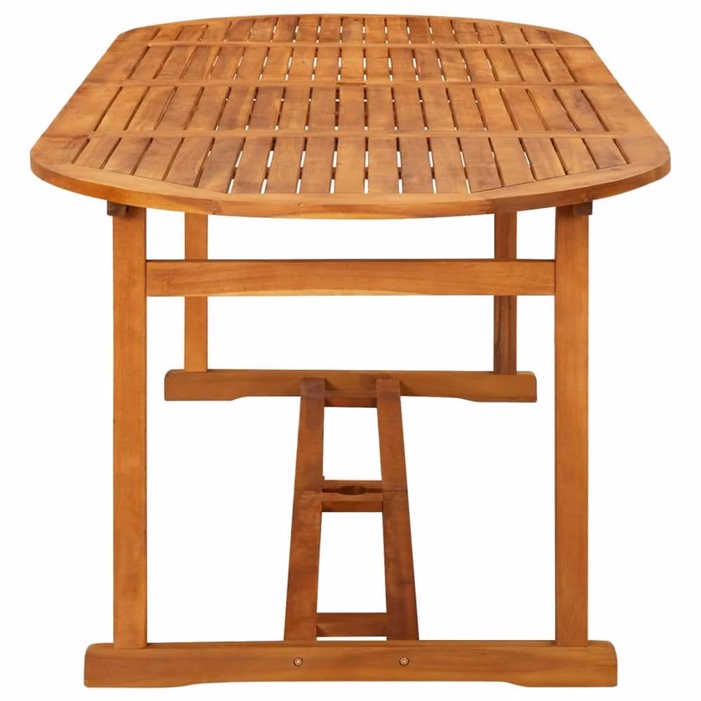 Berkfield Home Garden Rustic Solid Acacia Wood Dining Table in Brown, W/D/H: 220 x 90 x 75 cm – 3