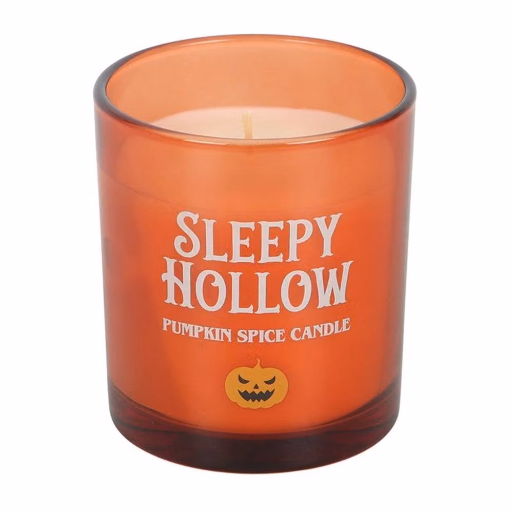 Uniqueful Sleepy Hollow Pumpkin Spice Orange Pillar Candle, Height: 15 cm – 4