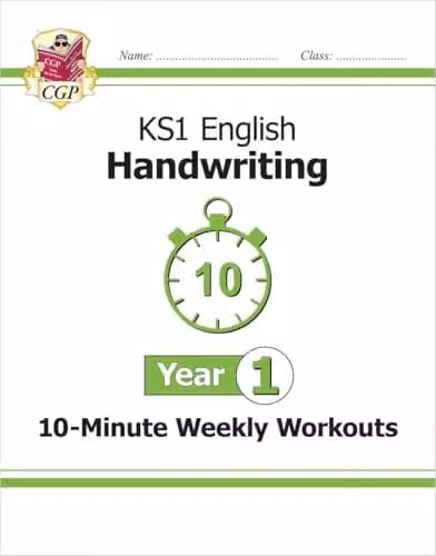 CGP KS1 Year 1 English Handwriting 10-Minute Weekly Workouts Penmanship School Book