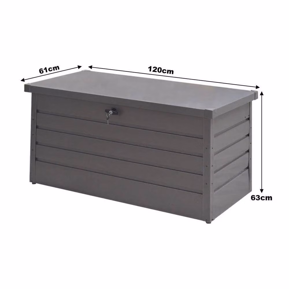 Kelvenix 350L Grey Metal Outdoor Garden Storage Box – 2