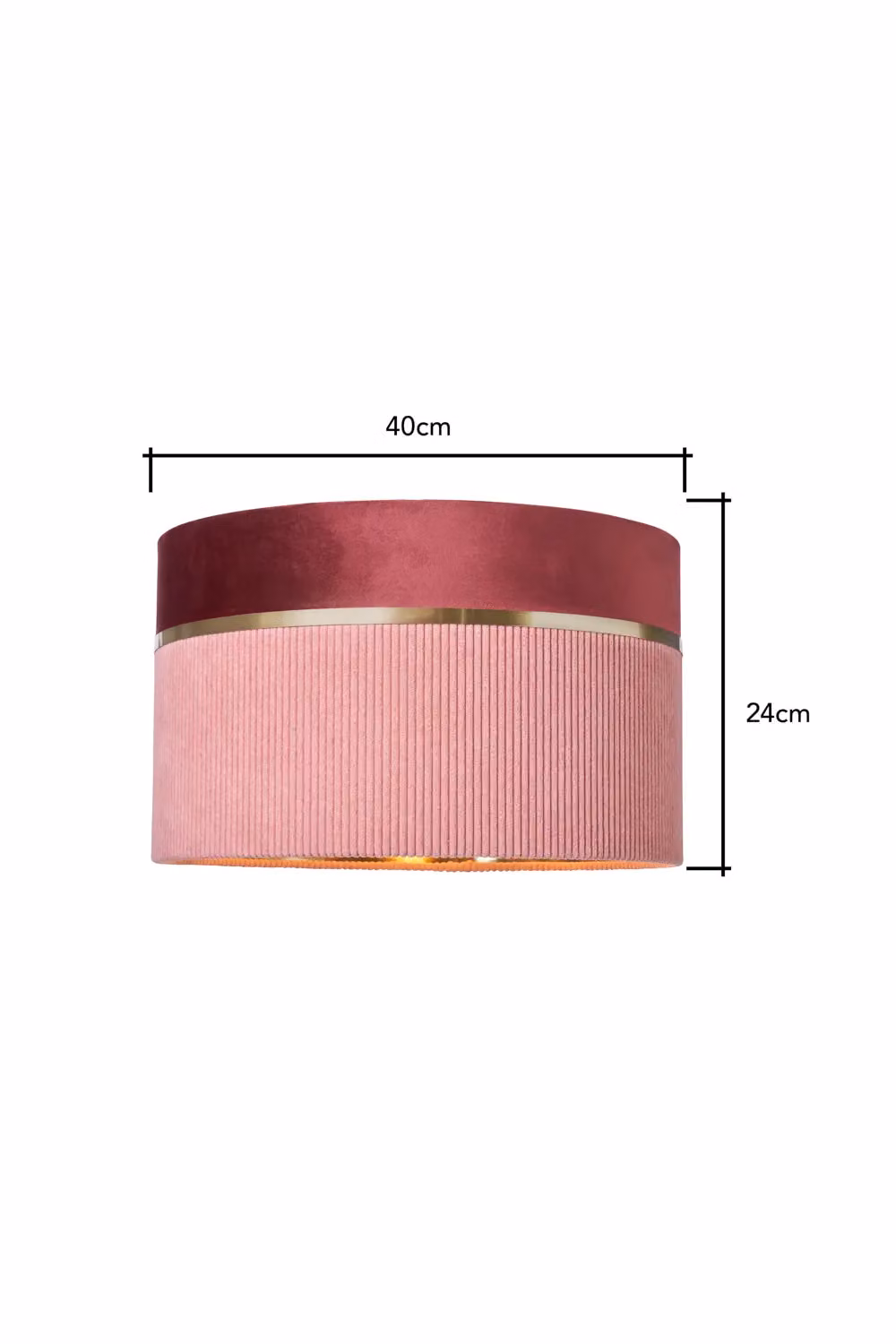 BHS Lighting Violet Pink and Blue Cylinder Fabric and Metal Easy Fit Clip On Light Shade, Diameter: 40 cm – 3