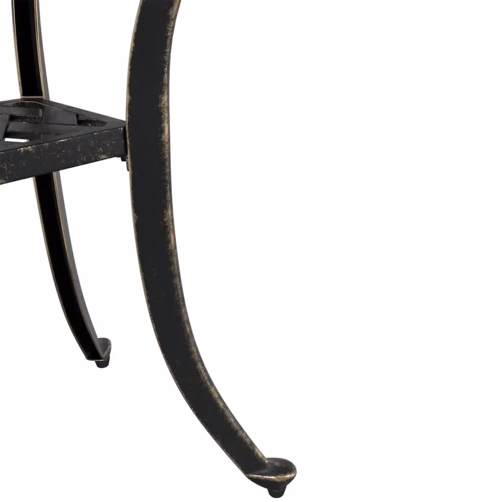 Berkfield Home Modern Geometric Garden Table in Brown Cast Aluminium, W: 48 cm, D: 53 cm – 6