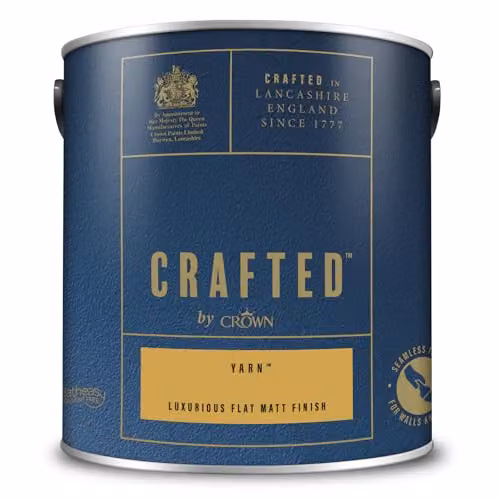Crown Crafted Solvent-Free Water-Based Matt Emulsion Paint, Yellow, 2.5 l – 3