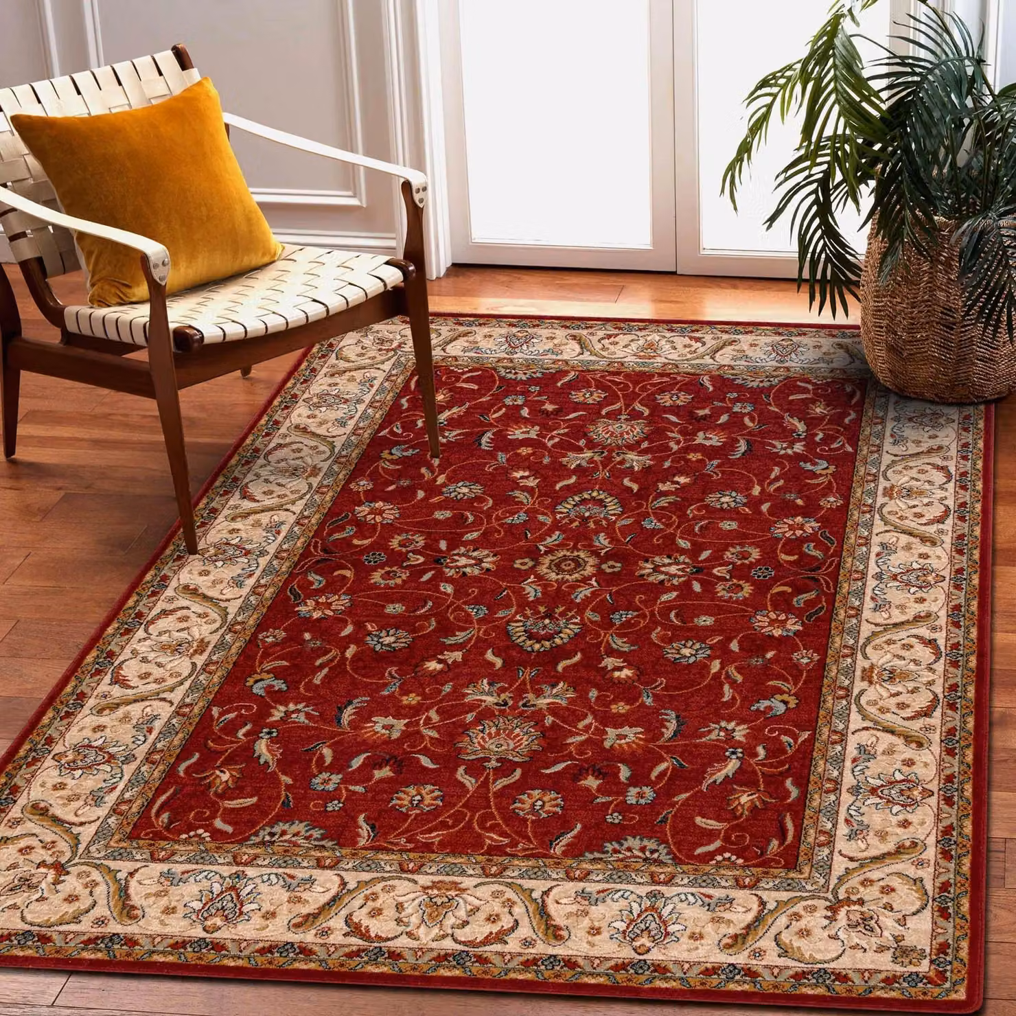 RugsX Wool Omega Vintage Rectangular Rug in Red, W: 66 cm, L: 100 cm – 3