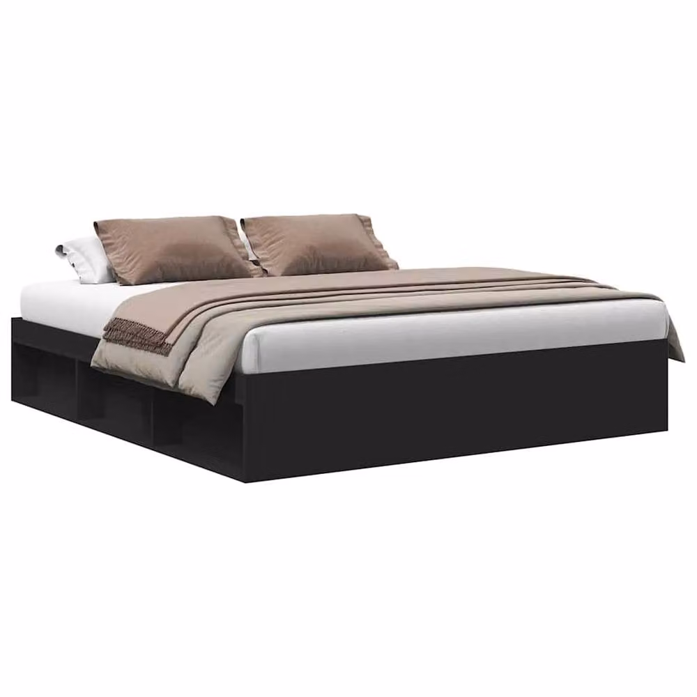 Berkfield Home Modern Bed Frame in Black, W/D/H: 180 x 203 x 35 cm (Super King Size) – 2