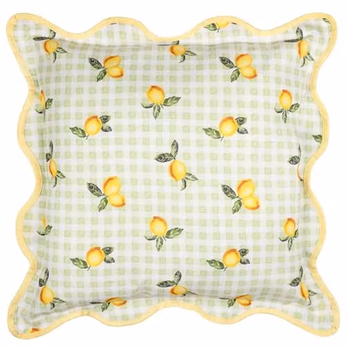 Riva Home Green Lemon Fruit Outdoor Decorative Cushion, W/D/H: 45 x 45 x 45 cm
