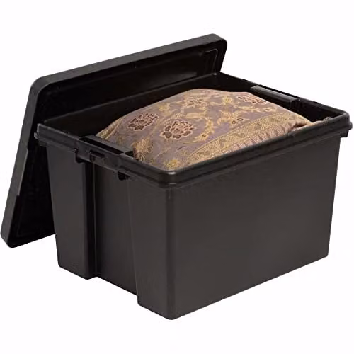 Wham Bam Recycled Plastic Storage Box with Lid, Black, 45L – 2