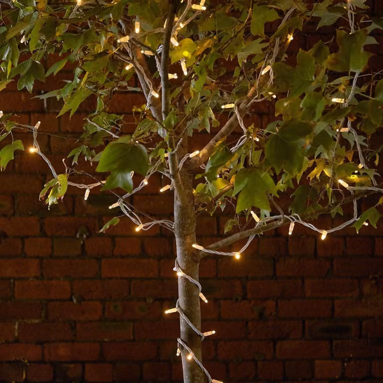 Pro Connect 30m Warm White LED Connectable String Lights with White Cable