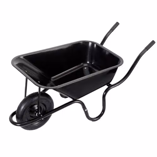 Draper Metal Tray Contractors Wheelbarrow, 85L, Black – 1