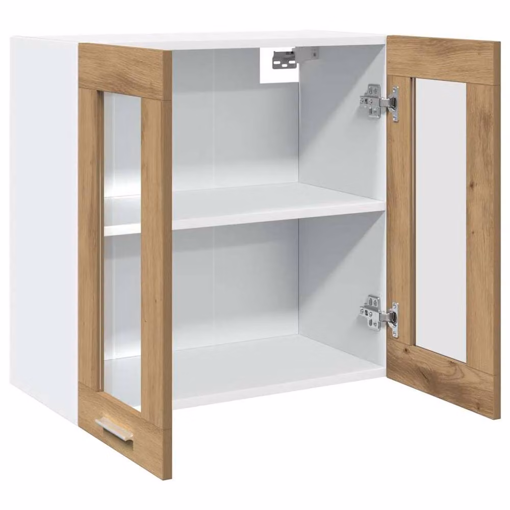 Berkfield Home Artisan Oak Kitchen Wall Cabinet with Glass Doors, Brown, W: 60 cm, D: 31 cm, H: 60 cm – 3