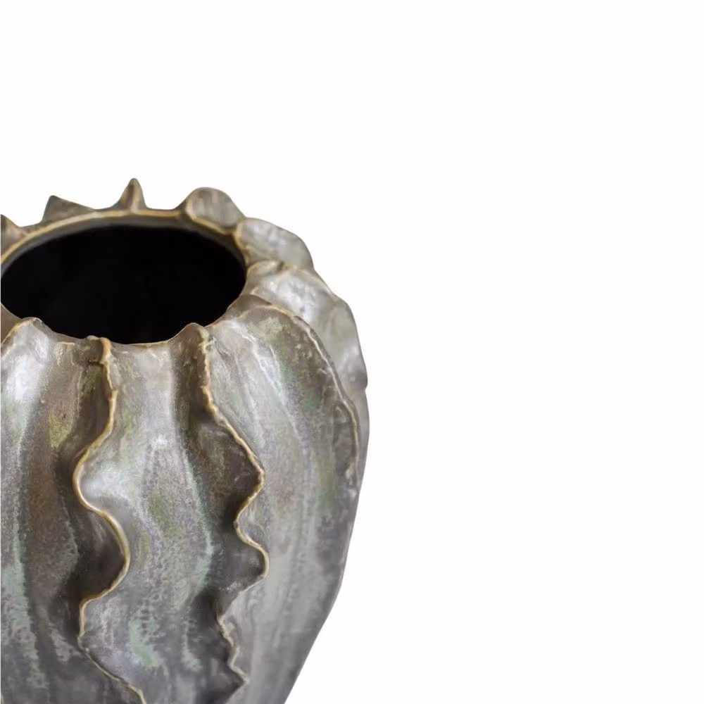 Ivyline Scarlet Coral Reef Ceramic Vase, Green, W: 18 cm, D: 18 cm, H: 24 cm – 2