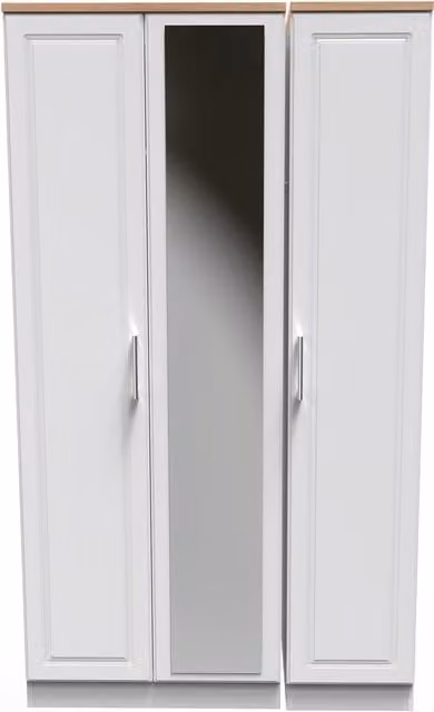Ready Assembled 2 U Norfolk Tall Triple Mirror Wardrobe in White
