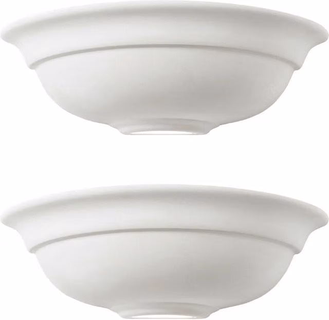 Loops 2 Pack Dimmable LED White Unglazed Ceramic Wall Light Up Lighting Fitting