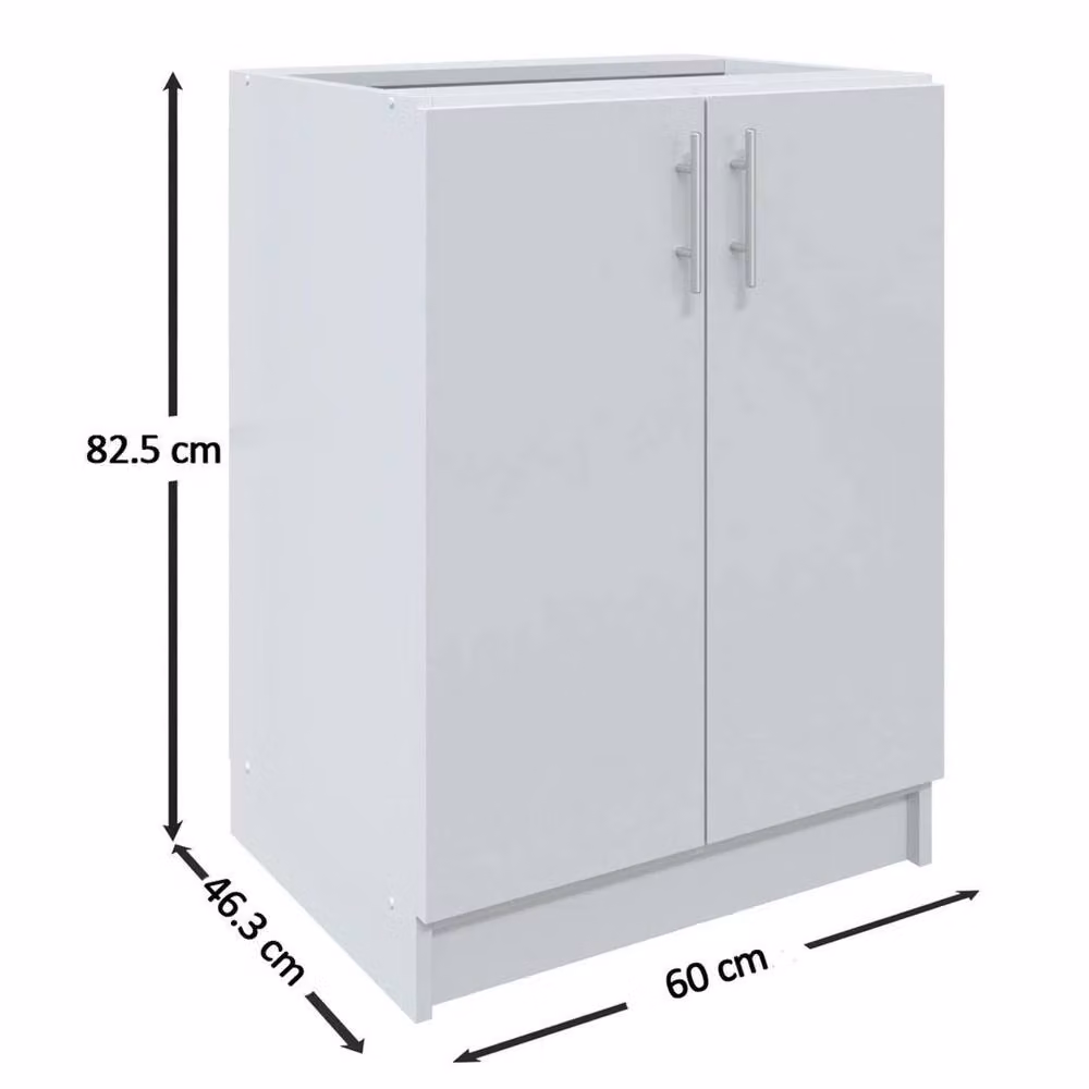 SPETLEK Modern Grey Matt Kitchen Base Unit with Hinged Doors and Internal Shelves – 2