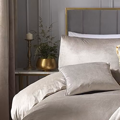 Laurence Llewelyn-Bowen Montrose Luxury Velvet and Linen Jacquard Duvet Cover Set in Beige, W/D/H: 260 x 220 cm – 2